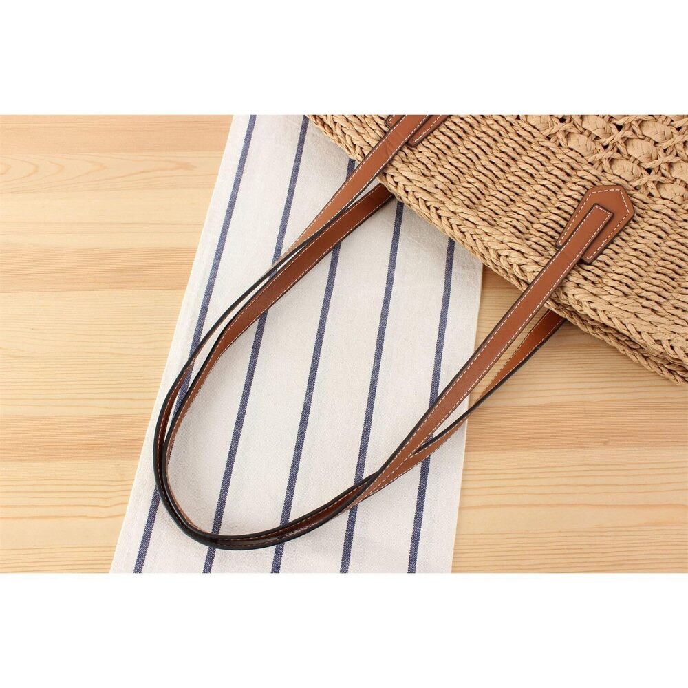 6814 Straw Tote Bag Handbag Summer Straw Beach Bag Tote Purse Handwoven - Picture 6 of 7